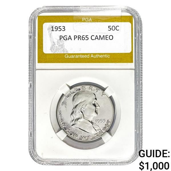 1953 Franklin Half Dollar PGA PR65 CAMEO