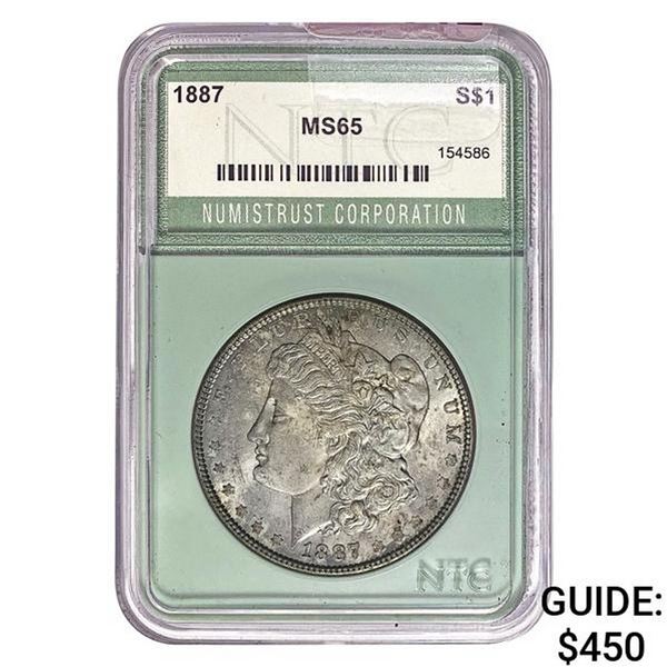 1887 Morgan Silver Dollar NTC MS65