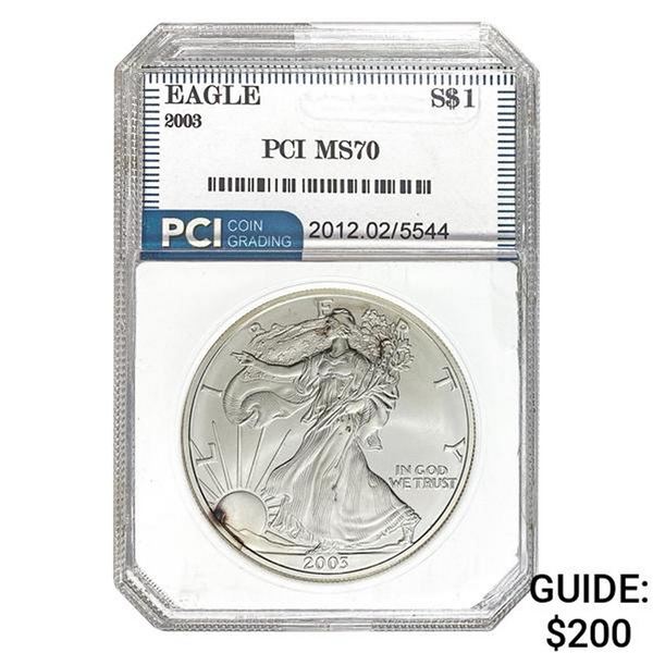 2003 American Silver Eagle PCI MS70