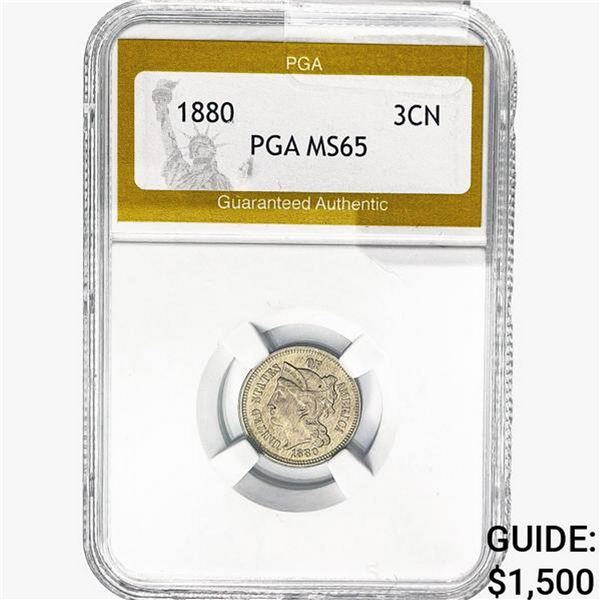 1880 Nickel Three Cent PGA MS65