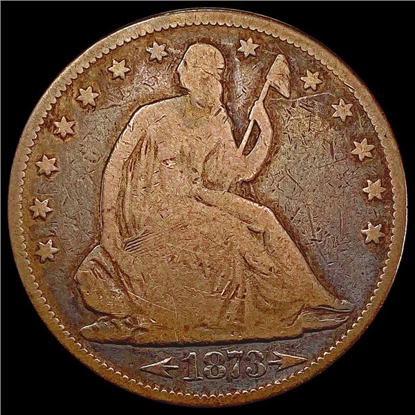 1873 Arrows Seated Liberty Half Dollar NICELY CIRCULATED