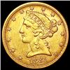 Image 1 : 1881 $5 Gold Half Eagle CLOSELY UNCIRCULATED