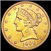 Image 1 : 1900 $5 Gold Half Eagle UNCIRCULATED