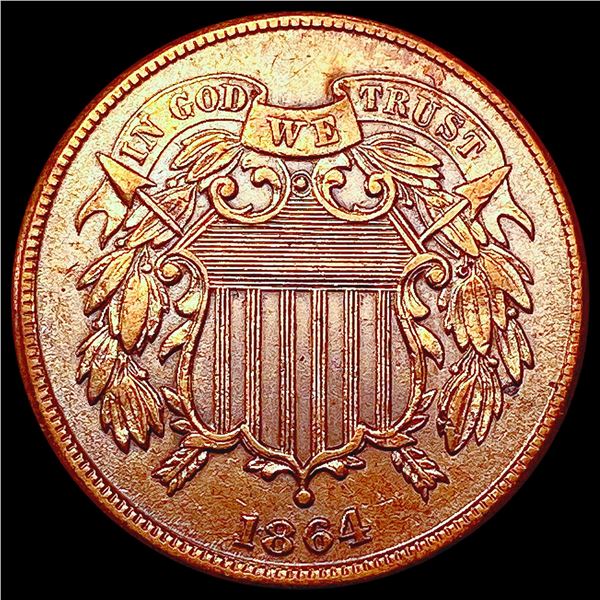 1864 Red Two Cent Piece UNCIRCULATED