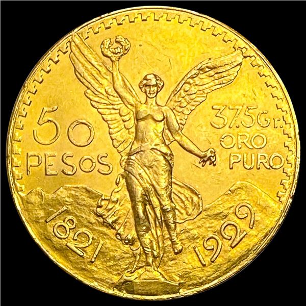 1929 Mexico Gold 50 Pesos 1.2057oz GEM BU