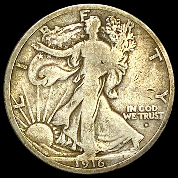 1916-D Walking Liberty Half Dollar NICELY CIRCULATED