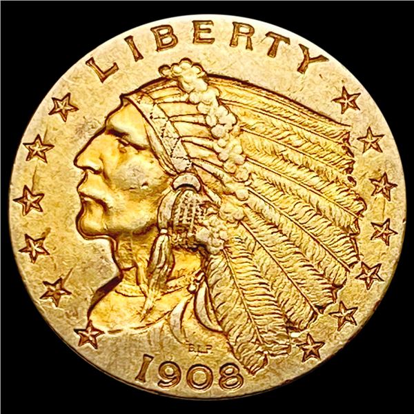 1908 $2.50 Gold Quarter Eagle CLOSELY UNCIRCULATED
