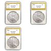 [3] 1996 American Silver Eagles [3 Coins] PGA MS70