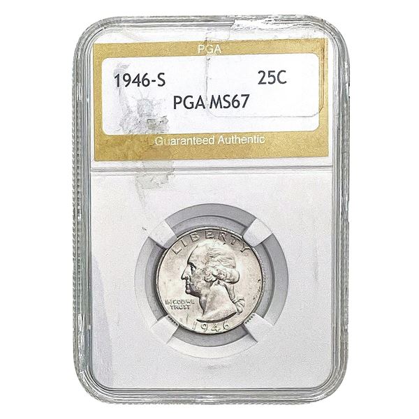 1946-S Washington Silver Quarter PGA MS/PF67