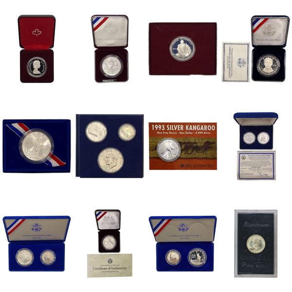 1974-2009 US and Foreign Silver Coinage Lot [17 Coins]