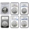 Image 1 : 1999-2016 American Silver Eagle Lot [6 Coins] PCGS/NGC MS/PF69/70
