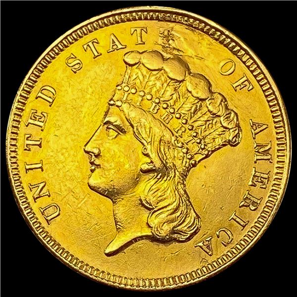 1854 $3 Indian Princess Head Gold CLOSELY UNCIRCULATED