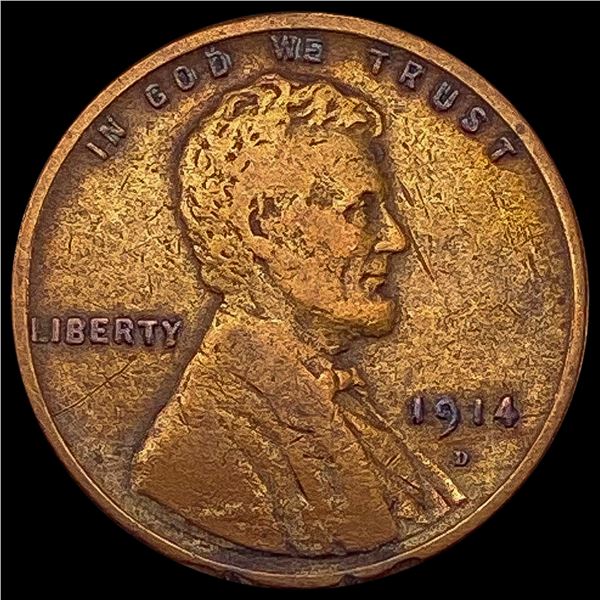 1914-D Lincoln Wheat Cent LIGHTLY CIRCULATED