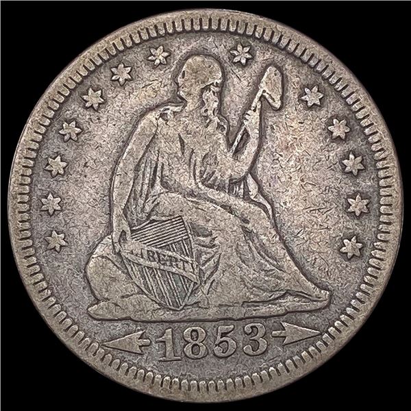 1853 Arrows Seated Liberty Quarter LIGHTLY CIRCULATED