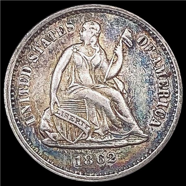 1862 Seated Liberty Half Dime CLOSELY UNCIRCULATED
