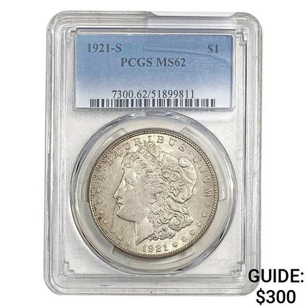 1921-S Morgan Silver Dollar PCGS MS62
