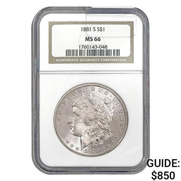 1881-S Morgan Silver Dollar NGC MS66