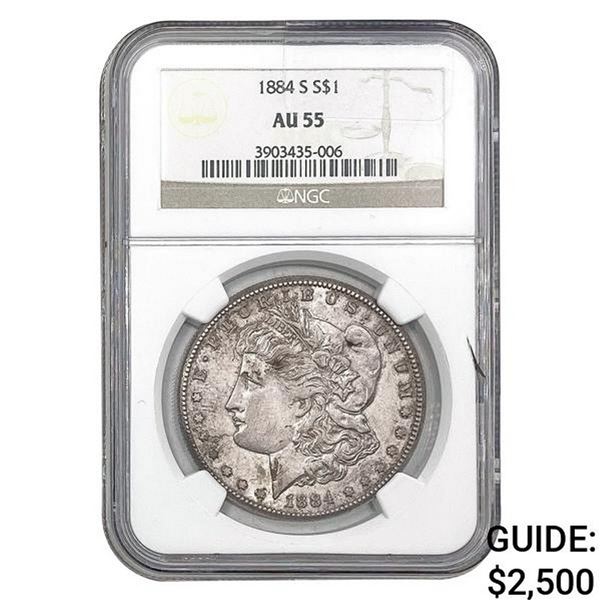 1884-S Morgan Silver Dollar NGC AU55