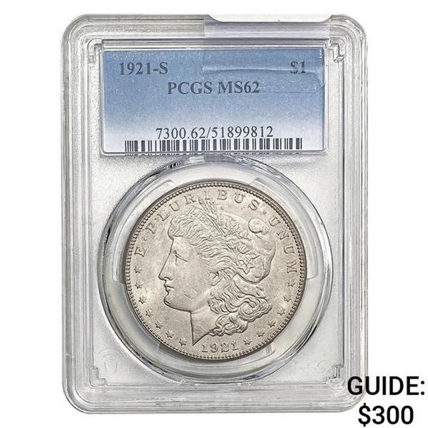 1921-S Morgan Silver Dollar PCGS MS62