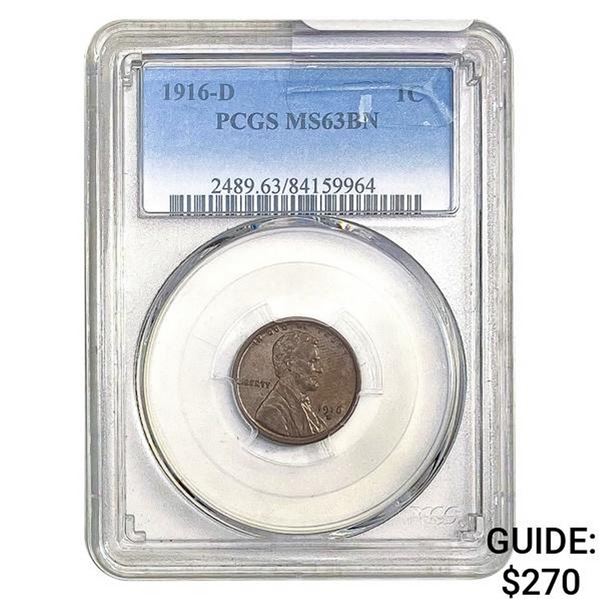 1916-D Lincoln Cent PCGS MS63BN