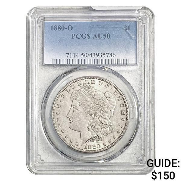 1880-O Morgan Silver Dollar PCGS AU50