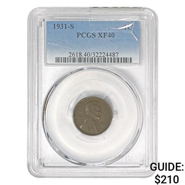 1931-S Lincoln Cent PCGS XF40
