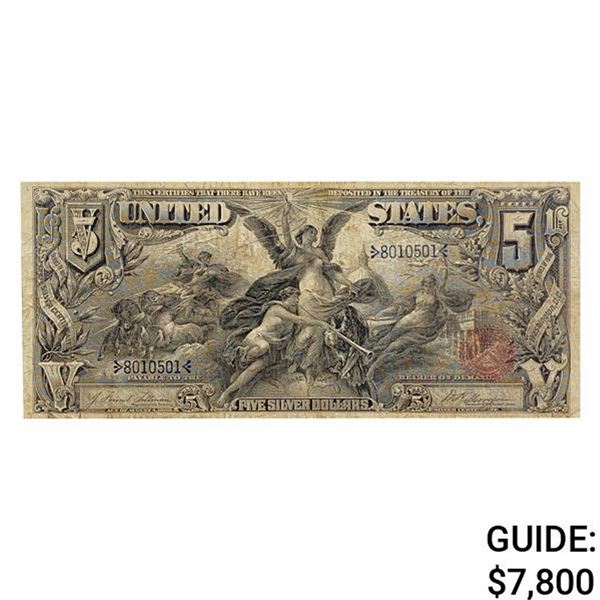 1896 $5 EDUCATIONAL SILVER CERTIFICATE VERY FINE