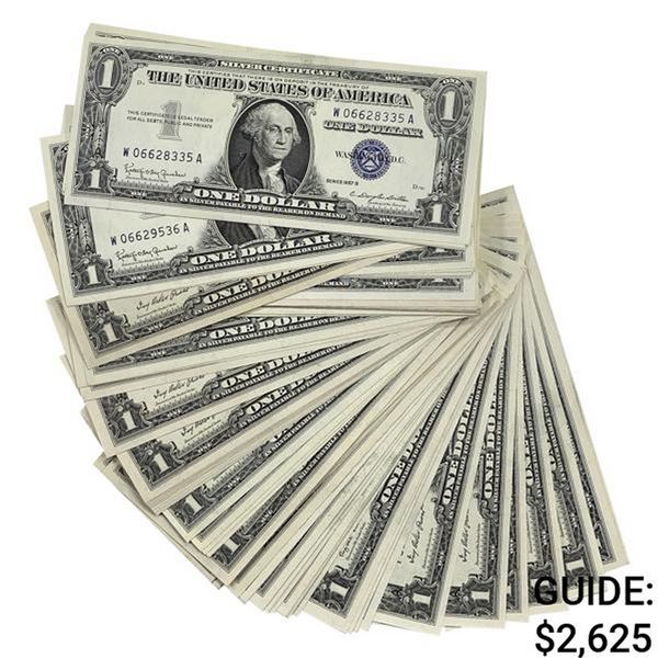 PACK OF (100) 1957 $1 SILVER CERTIFICATES GEM UNC