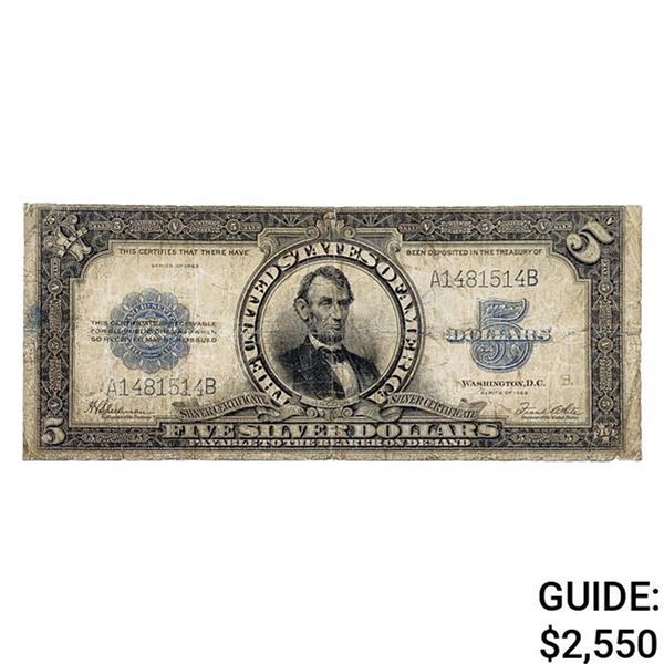 1923 $5 "PORTHOLE" SILVER CERTIFICATE NOTE