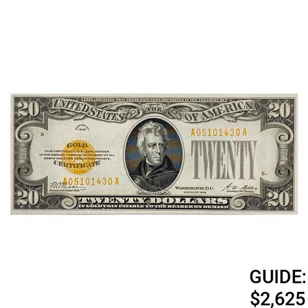 1928 $20 GOLD CERTIFICATE GEM UNCIRCULATED