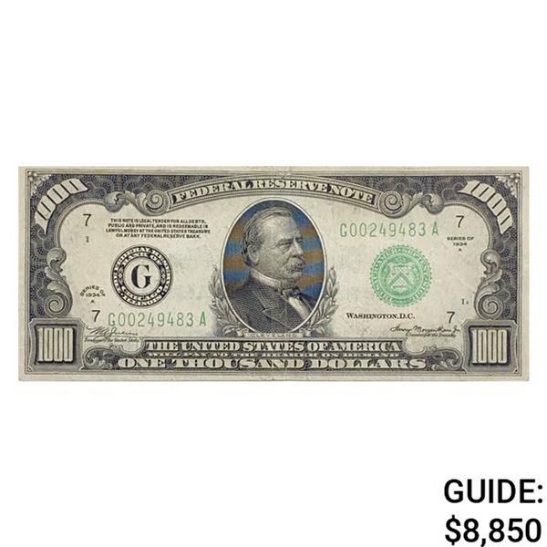 1934-A $1,000 FRN CHICAGO, IL VERY FINE+
