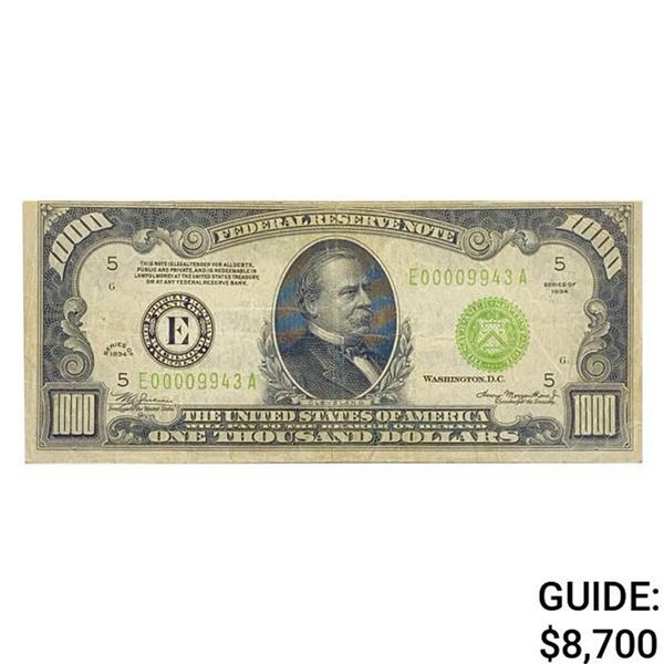 1934 $1,000 LGS FRN RICHMOND, VA VERY FINE