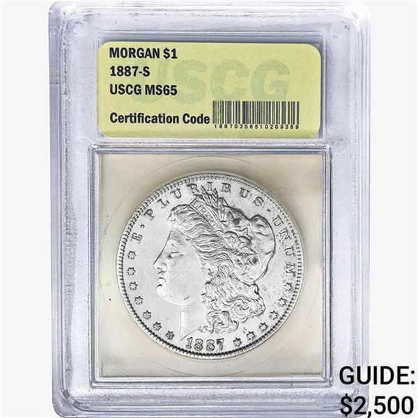 1887-S Morgan Silver Dollar USCG MS65