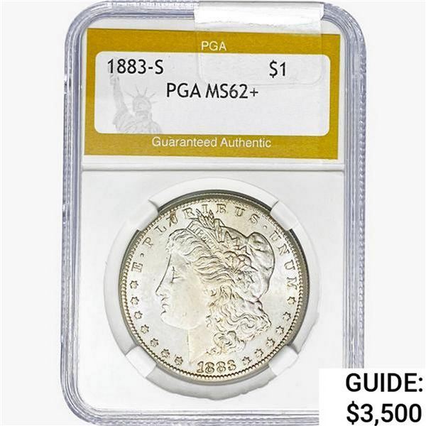 1883-S Morgan Silver Dollar PGA MS62+