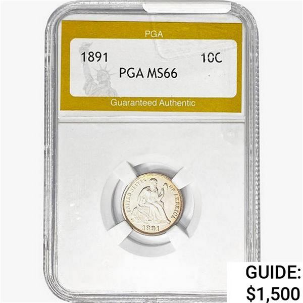 1891 Seated Liberty Dime PGA MS66