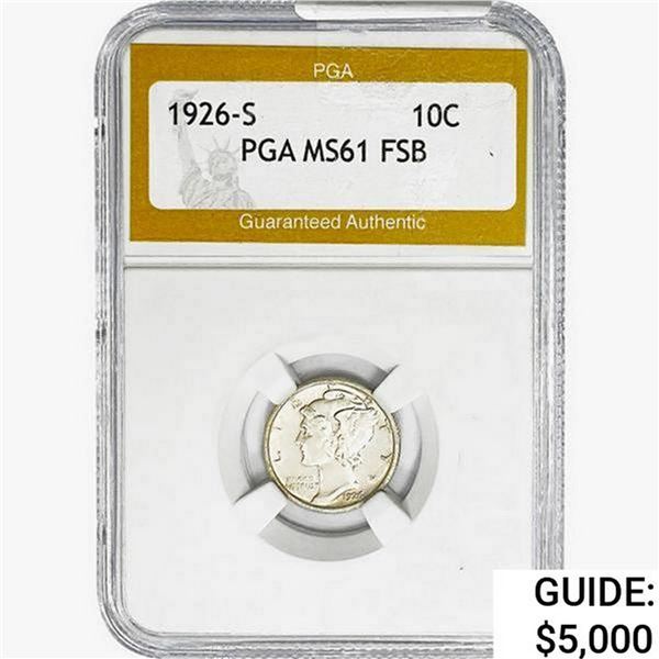1926-S Mercury Silver Dime PGA MS61 FSB