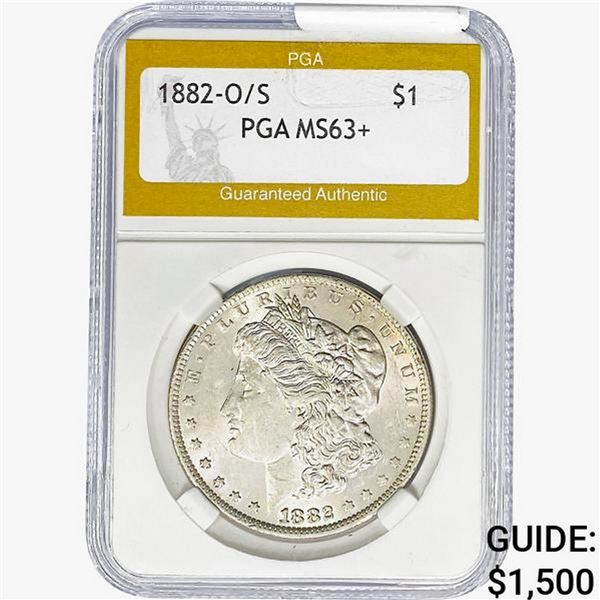 1882-O/S Morgan Silver Dollar PGA MS63+