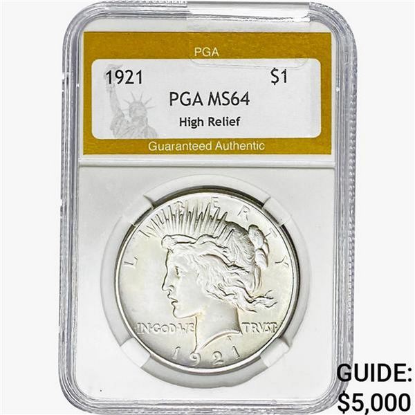 1921 Silver Peace Dollar PGA MS64 HR