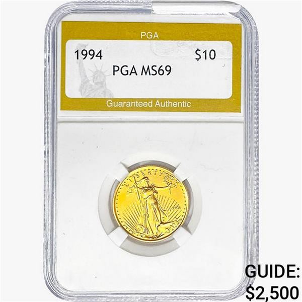1994 1/4 oz $10 American Gold Eagle PGA MS69
