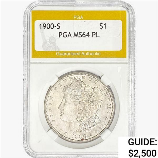 1900-S Morgan Silver Dollar PGA MS64 PL