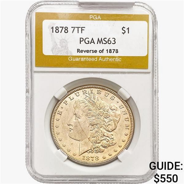 1878 REV 78 Morgan Silver Dollar PGA MS63