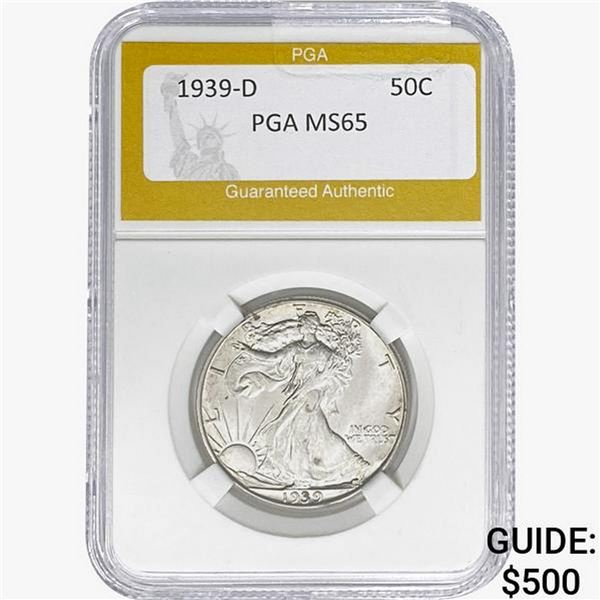 1939-D Walking Liberty Half Dollar PGA MS65