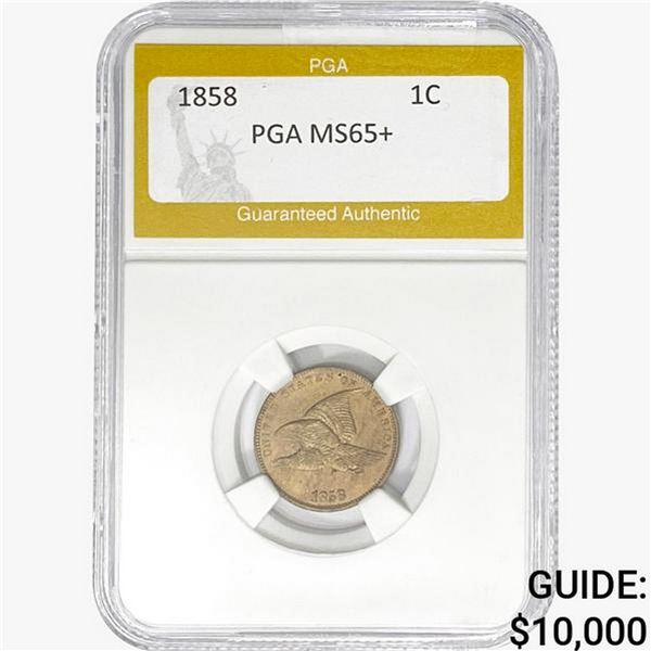 1858 Flying Eagle Cent PGA MS65+