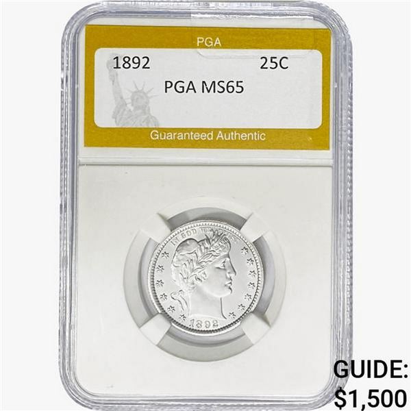 1892 Barber Quarter PGA MS65