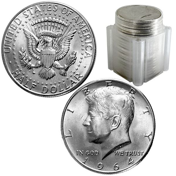 [20] 1964 Kennedy Silver Half Dollar Roll GEM BU