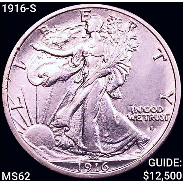1916-S Walking Liberty Half Dollar UNCIRCULATED