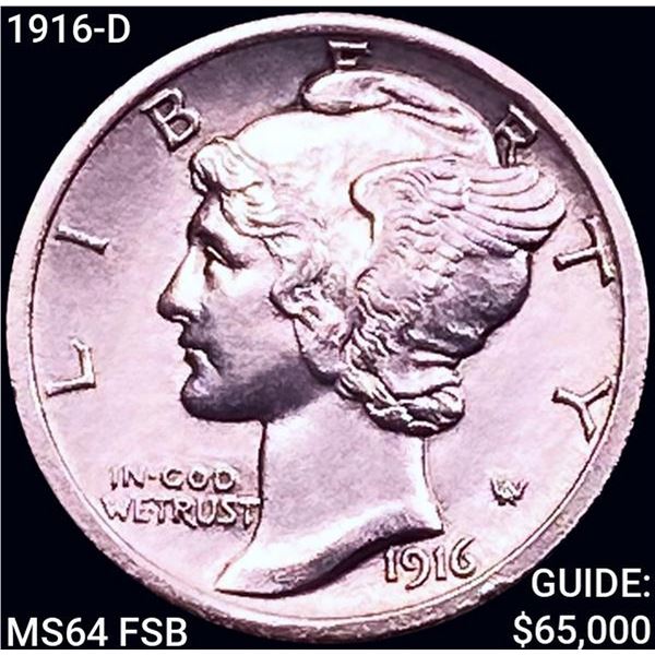 1916-D Mercury Dime CHOICE BU FSB