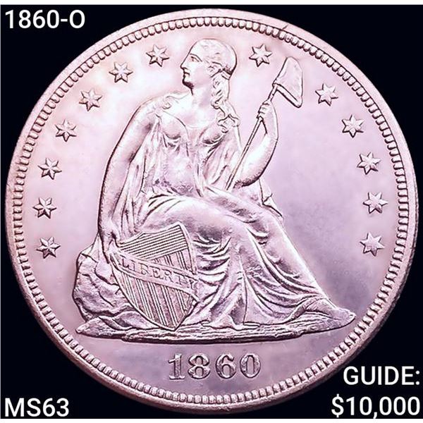 1860-O Seated Liberty Dollar CHOICE BU
