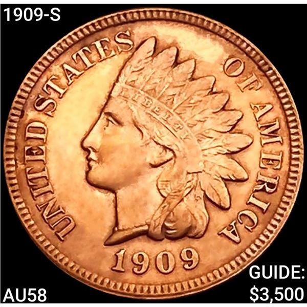 1909-S Indian Head Cent CHOICE AU