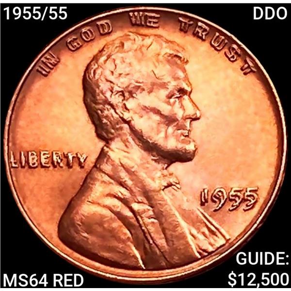 1955/55 DDO Wheat Cent CHOICE BU RD